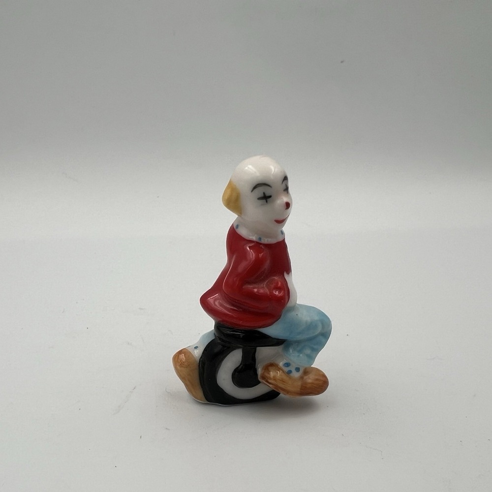 Vintage 1970's Bug House Clown On Unicycle Mini Figurine Retired  Bone China